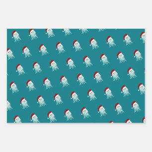Feuille De Papier Cadeau Jellyfish de Noël