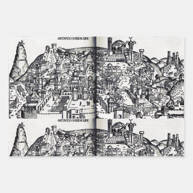 Feuille De Papier Cadeau Jérusalem pendant le règne de Salomon  (Devant)