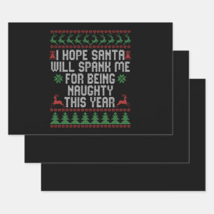 Feuille De Papier Cadeau J'Espère Que Père Noël Me Fera Parler D'Être Mauva