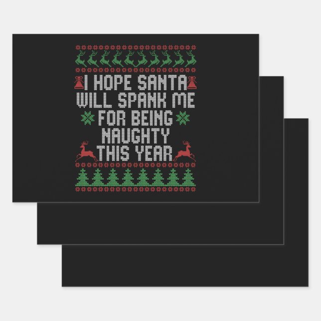 Feuille De Papier Cadeau J'Espère Que Père Noël Me Fera Parler D'Être Mauva (Lot)