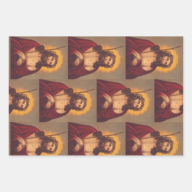 Feuille De Papier Cadeau Jésus est couronné d'une couronne d'épines (Devant)