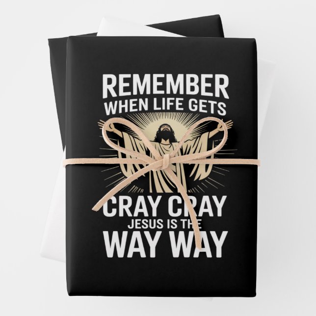 Feuille De Papier Cadeau Jésus Est La Façon Drôle De Noël Foi Religieuse (En situation)