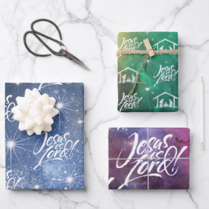 Feuille De Papier Cadeau Jésus est Seigneur Noël Christian Letter Christ