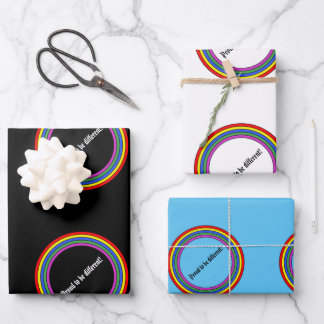 Feuille De Papier Cadeau Jeu de 3 Fiers d'être différent