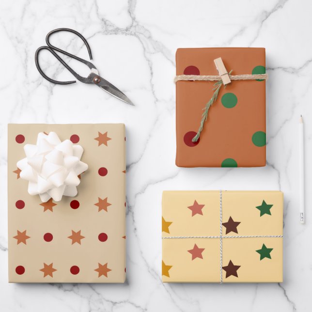 Feuille De Papier Cadeau Jeu de couleurs Thanksgiving moderne 3 (Recto)