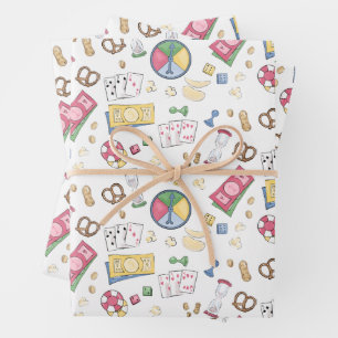 Feuille De Papier Cadeau Jeu de famille Nuit Camp d'été Conseil de jeu Camp
