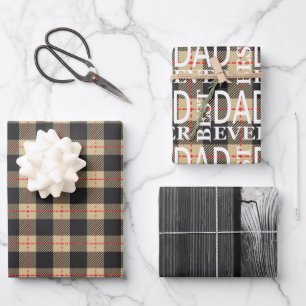 Feuille De Papier Cadeau Jeu de fêtes des pères de contrôle de la sério