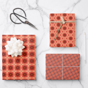 Feuille De Papier Cadeau Jeu de Motifs géométriques Fuzz Peach 6