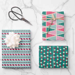 Feuille De Papier Cadeau Jeu de Noël Pop Rétro 1