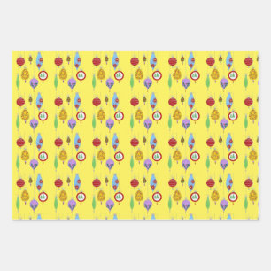 Feuille De Papier Cadeau Jeu d'ornement vintage