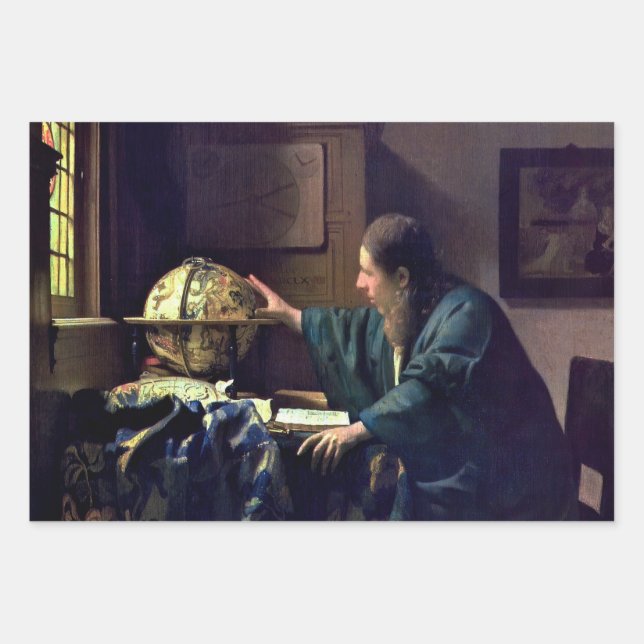 Feuille De Papier Cadeau Johannes Vermeer - L'astronome (Devant)