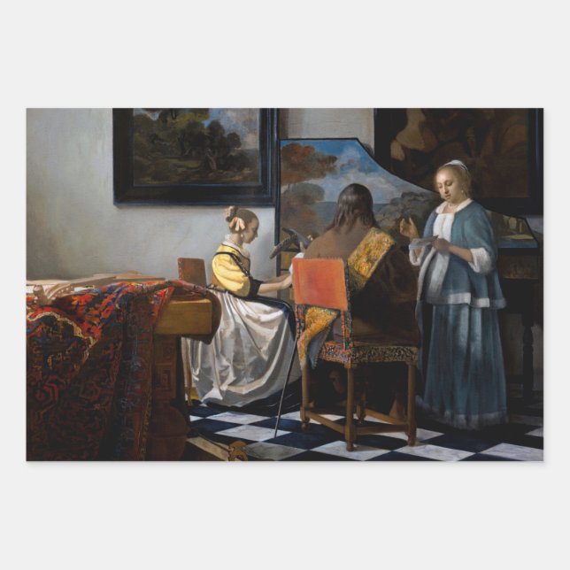 Feuille De Papier Cadeau Johannes Vermeer - Le Concert (Devant)