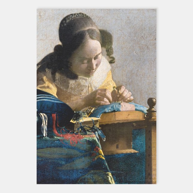 Feuille De Papier Cadeau Johannes Vermeer - Le Lacemaker (Créateur téléchargé)