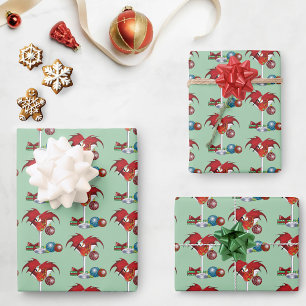 Feuille De Papier Cadeau Joie de Noël Fête Rouge Cocktail Dragon de Fête