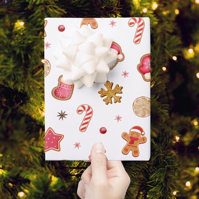 Feuille De Papier Cadeau Joli biscuit de Noël au gingembre (Créateur téléchargé)