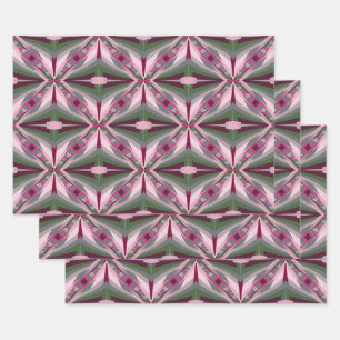 Feuille De Papier Cadeau Joli Bloc De Couleur Étitré Rose Et Vert