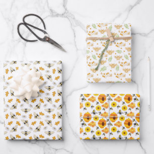 Feuille De Papier Cadeau joli carrelage bee motif partie Enveloppement Feui