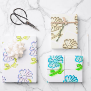Feuille De Papier Cadeau Joli Dessin Floral