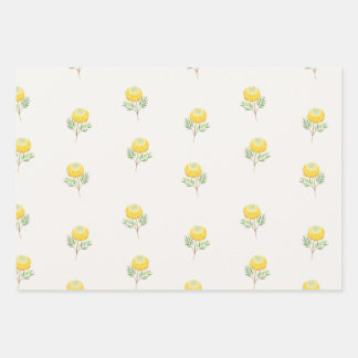 Feuille De Papier Cadeau Joli ensemble cadeau floral Vintage
