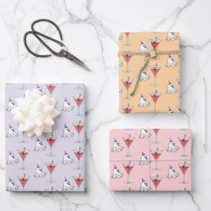 Feuille De Papier Cadeau Joli fantôme et cocktail effrayant