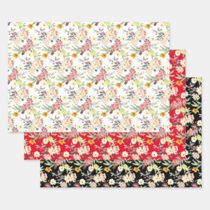 Feuille De Papier Cadeau Joli floral