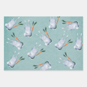 Feuille De Papier Cadeau Joli lapin lapin Carotte géante Genre Neutre Enfan