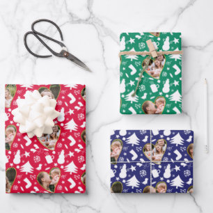 Feuille De Papier Cadeau Joli motif d'hiver Photo Collage Noël
