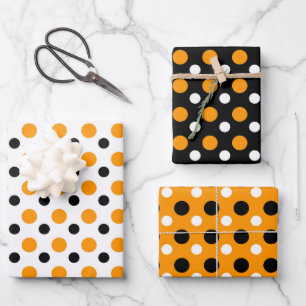 Feuille De Papier Cadeau Joli Motif Orange Et Noir