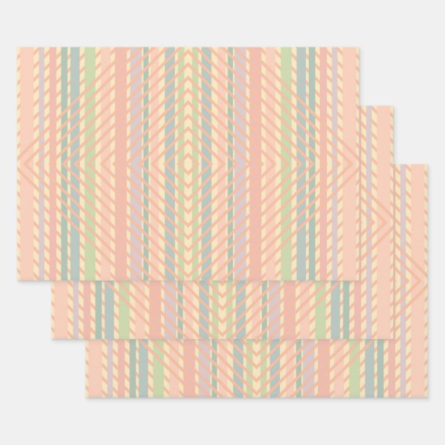 Feuille De Papier Cadeau Joli Motif Pastel Diamond (Lot)