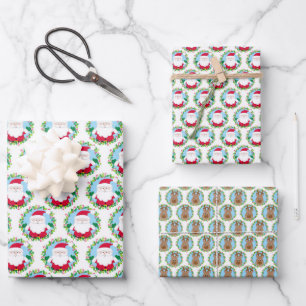Feuille De Papier Cadeau Joli Noël de Père Noël