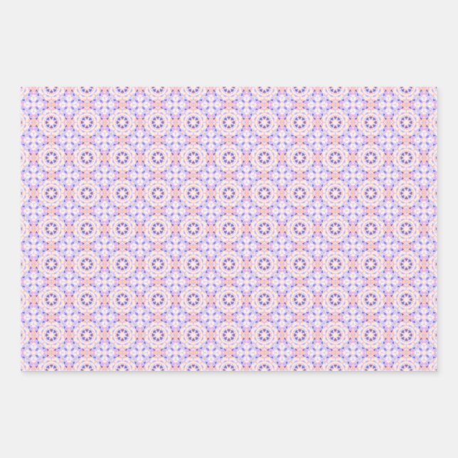Feuille De Papier Cadeau Joli Pastel Rose violet rose Magique Star Annivers (Devant)