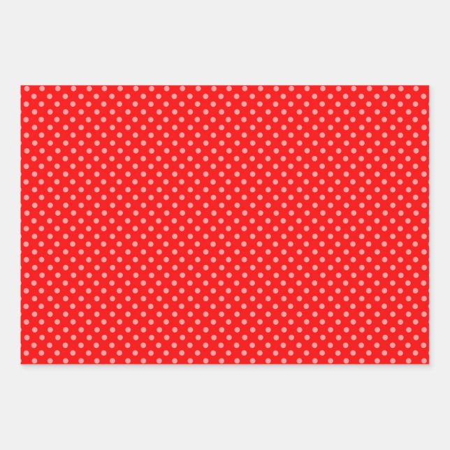 Feuille De Papier Cadeau Joli point Polka rouge (Devant)