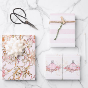 Feuille De Papier Cadeau Jolie feminine rose pâle Bandes de parfum & flora