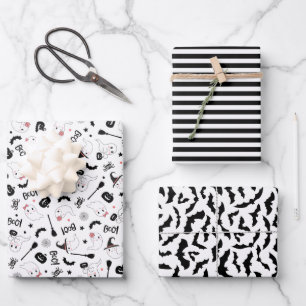 Feuille De Papier Cadeau Jolie petite fantôme effrayante Halloween Fille ro