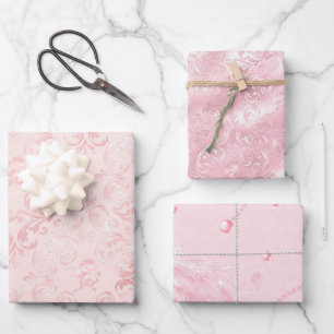 Feuille De Papier Cadeau Jolie robe rose perle pour la douche de mariée