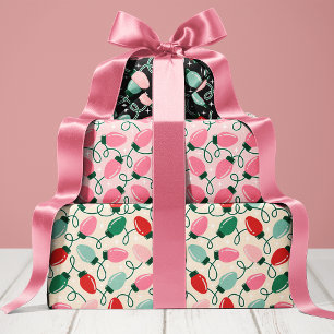 Feuille De Papier Cadeau Jolies Guirlandes de Noël Rétro