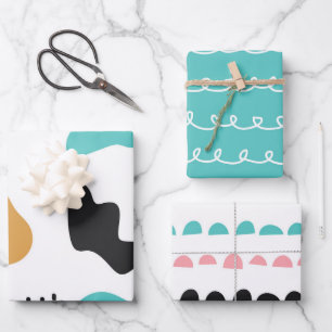 Feuille De Papier Cadeau Jolies Pierres à Rayures Doodle Abstraites