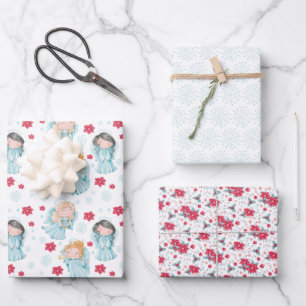 Feuille De Papier Cadeau Jolis anges de Noël