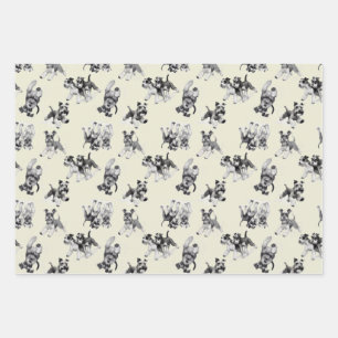 Feuille De Papier Cadeau Jouer Schnauzer Motif chien
