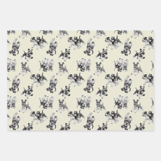 Feuille De Papier Cadeau Jouer Schnauzer Motif chien