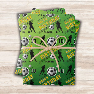 Feuille De Papier Cadeau Joueur de ballon de football moderne Anniversaire