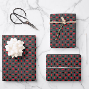 Feuille De Papier Cadeau Joueur de poker Joueur de cartes Couleurs sur gris