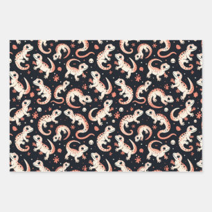 Feuille De Papier Cadeau Joueur Motif Gecko