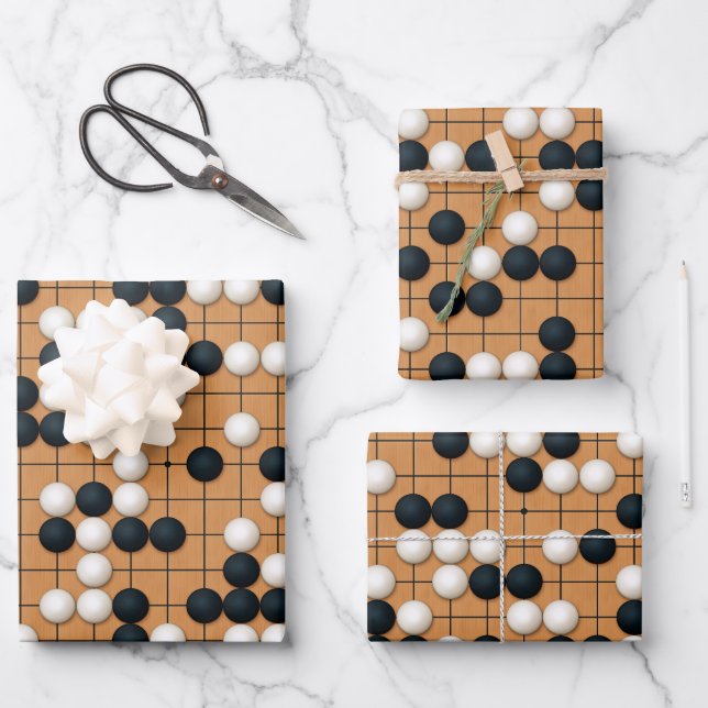 Feuille De Papier Cadeau Jouons à Go (Recto)