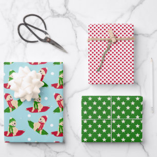 Feuille De Papier Cadeau Jour cadeau de la soucoupe d'hiver de chien d'or J