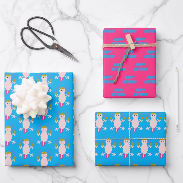 Feuille De Papier Cadeau Jour de la coutume mexicaine de l'Axolotl Morts An (Recto)