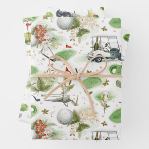 Feuille De Papier Cadeau Jour des patrons pour le golfeur