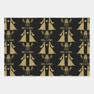 Feuille De Papier Cadeau Journée de mariage des filles gays