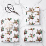 Feuille De Papier Cadeau Joy Reindeer Fun Christmas Holiday<br><div class="desc">Adorable mignon rennes de vacances dans le mot Joy sur ces feuilles de papier d'emballage. Ensemble de trois.</div>