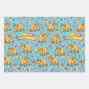 Feuille De Papier Cadeau Joyeuse fête de l'animal Fête canine